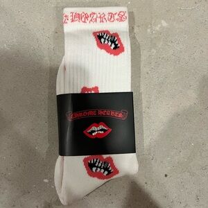 Chrome Hearts White and Red Graphic Men's Socks